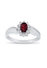 nice white gold oval garnet gemstone baby birthstone ring